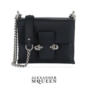 Alexander McQueen Twin Skull Leather Shoulder Bag